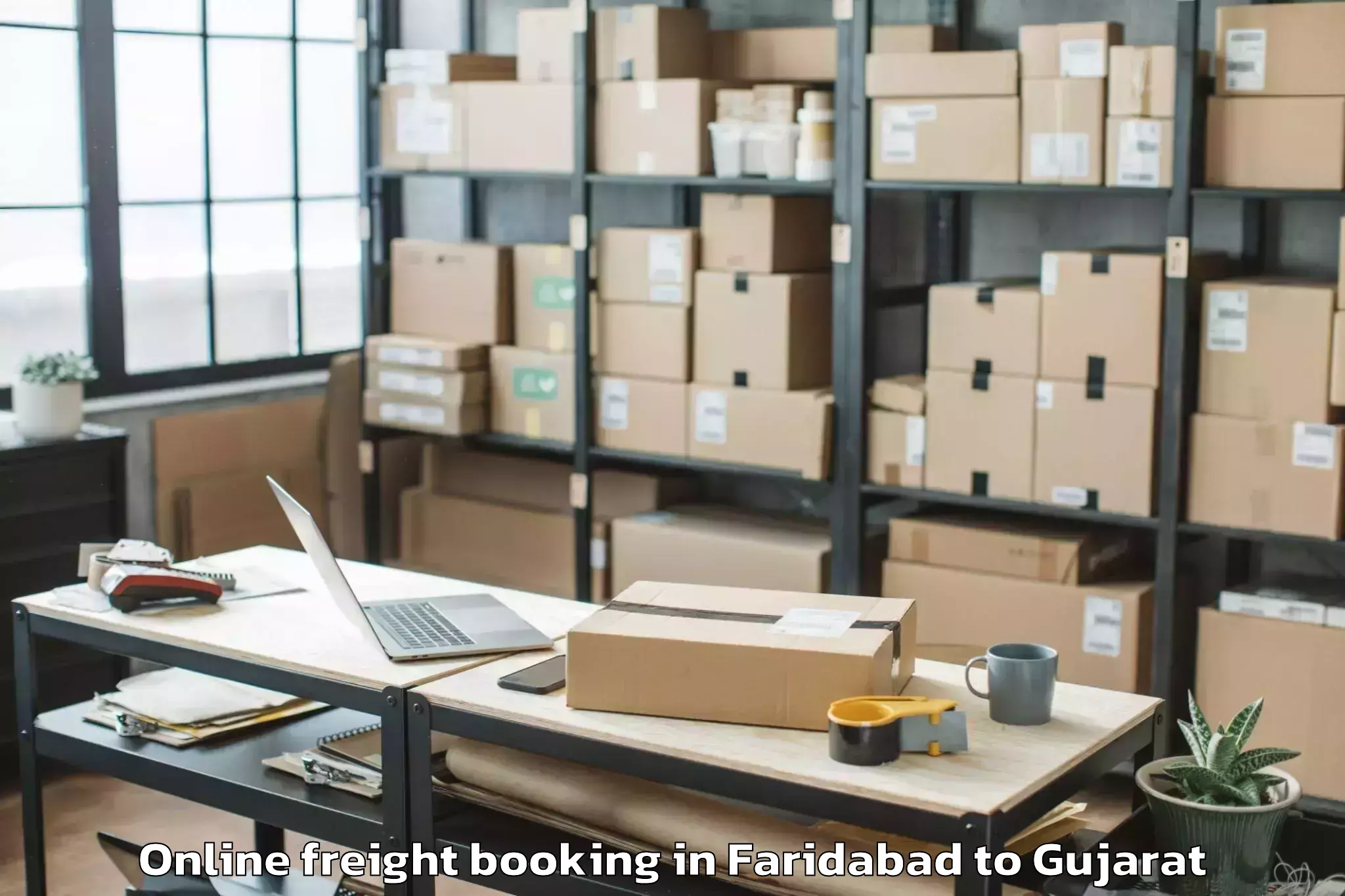 Easy Faridabad to Kaprada Online Freight Booking Booking